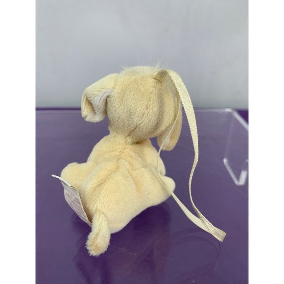 1999 Precious Moments Tender Tails Yellow Puppy Ornament Pellets 3" - Picture 3 of 9